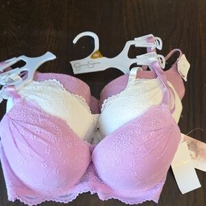 Jessica Simpson Lace Bras in Pink and White  34C